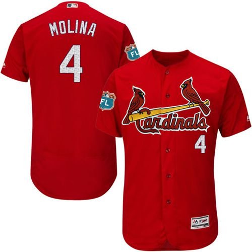 St. Louis Cardinals #4 Yadier Molina Red Flexbase Collection Stitched MLB Jersey