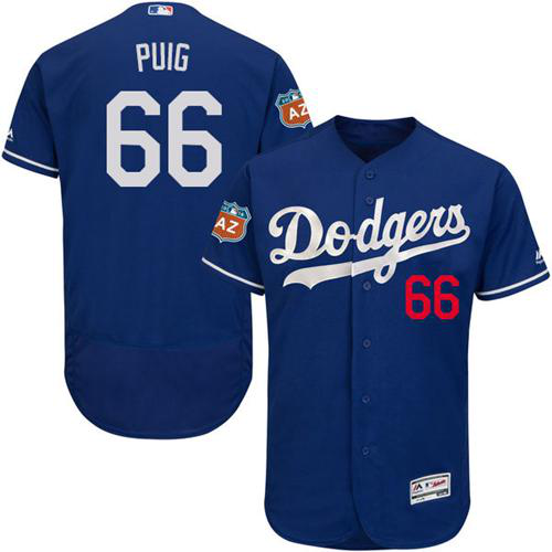 Los Angeles Dodgers #66 Yasiel Puig Blue Flexbase Collection Stitched MLB Jersey