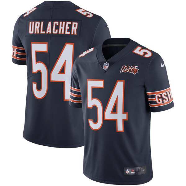 Men's Nike Chicago Bears #54 Brian Urlacher Navy 100th Season Retired Limited NFL Jersey