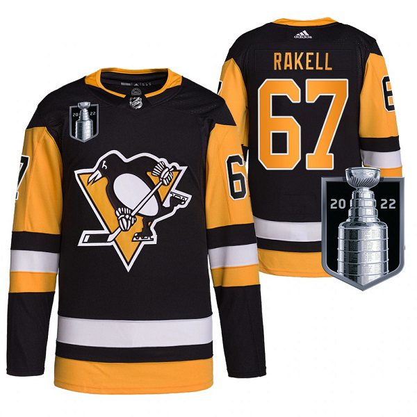 Men's Pittsburgh Penguins Rickard Rakell 2022 Stanley Cup Playoffs #67 Black Jersey