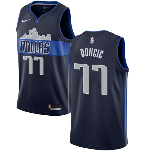 Men's Nike Dallas Mavericks #77 Luka Doncic Navy Swingman Statement Edition NBA Jersey