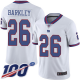 New York Giants #26 Saquon Barkley White Youth Stitched NFL Limited Rush 100th Season Jersey