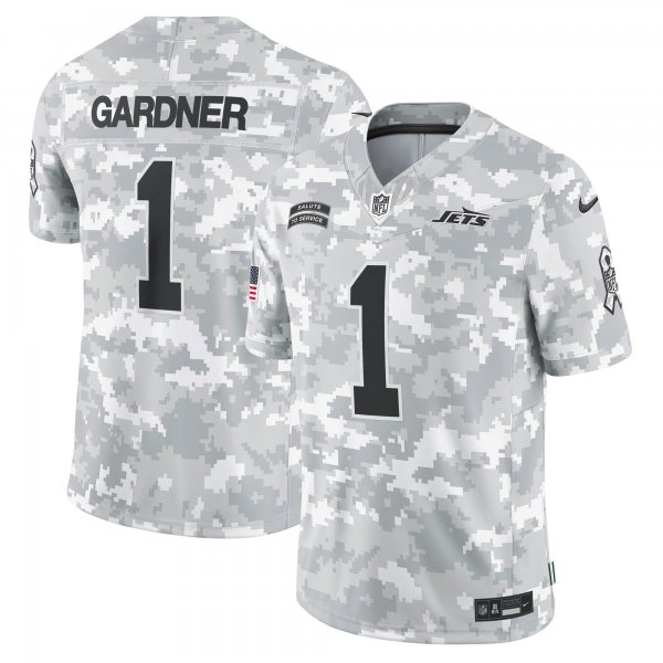 Men's New York Jets #8 Sauce Gardner Nike Arctic Camo 2024 Salute to Service Limited Jersey