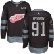 Adidas Detroit Red Wings #91 Sergei Fedorov Black 1917-2017 100th Anniversary Stitched NHL Jersey