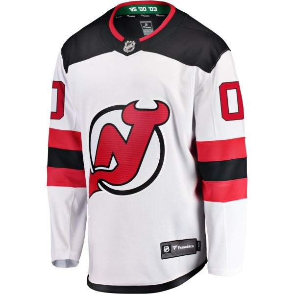 Men's New Jersey Devils Fanatics White Away Breakaway Custom Jersey