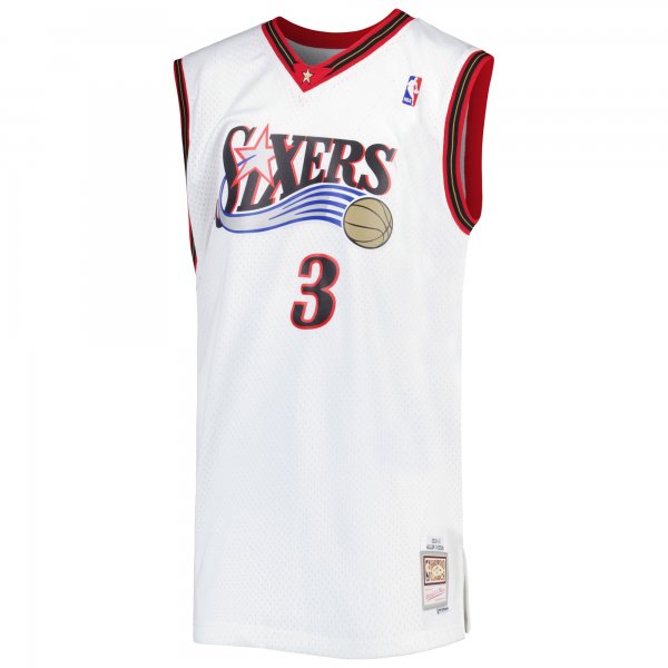 Men's Philadelphia 76ers Allen Iverson Mitchell & Ness White Big & Tall Hardwood Classics 1996/97 Swingman Jersey