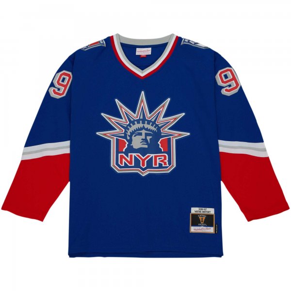 Men's New York Rangers Wayne Gretzky Mitchell & Ness Navy  1996/97 Blue Line Player Jersey