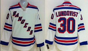 New York Rangers #30 Henrik Lundqvist White Stitched Youth NHL Jersey