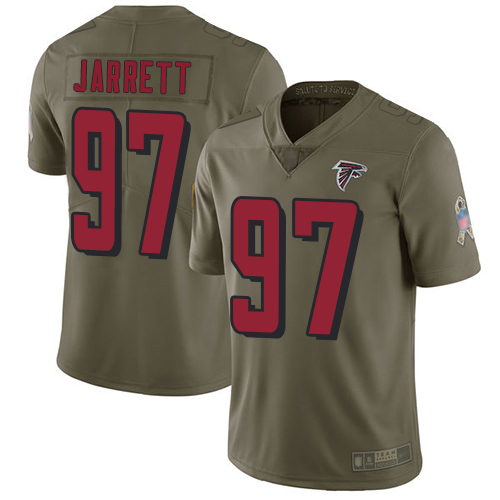 Men's Nike Atlanta Falcons #97 Grady Jarrett Limited Olive Football 2017 Salute To Service NFL Jersey