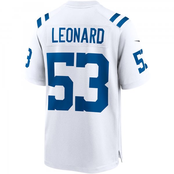 Men's Indianapolis Colts Shaquille Leonard Nike White Game Player Jersey