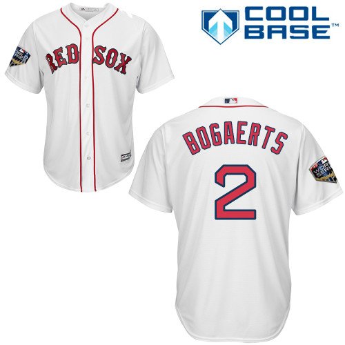 Boston Red Sox #2 Xander Bogaerts White Cool Base 2018 World Series Stitched Youth MLB Jersey