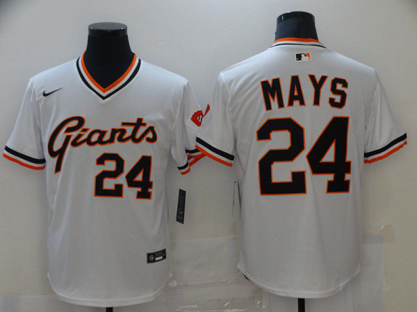 Men San Francisco Giants #24 Mays White Game 2021 Nike MLB Jersey