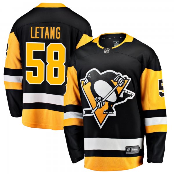 Men's Pittsburgh Penguins Kris Letang Fanatics Black Home Breakaway Jersey