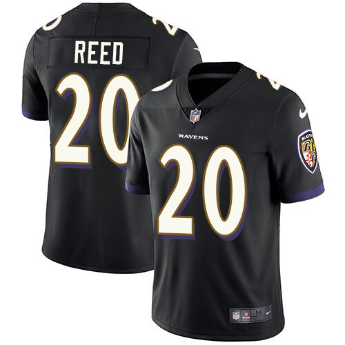 Men's Nike Baltimore Ravens #20 Ed Reed Black Alternate Vapor Untouchable Limited NFL Jersey