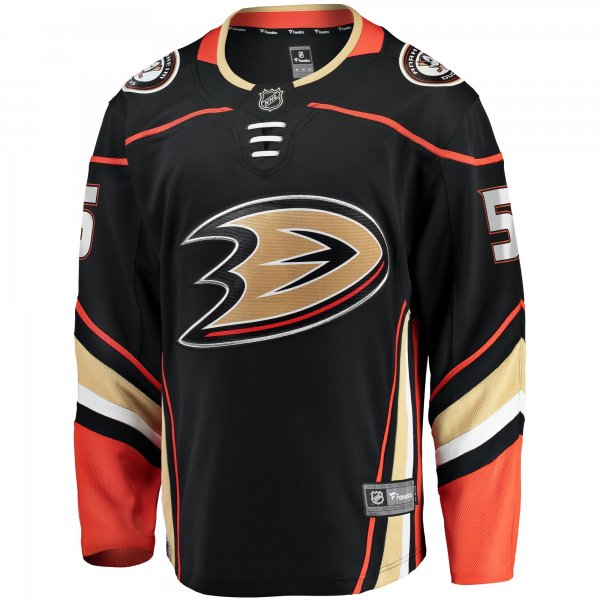 Men's Anaheim Ducks Urho Vaakanainen Fanatics Black Home Premier Breakaway Player Jersey