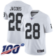 Las Vegas Raiders #28 Josh Jacobs White Youth Stitched NFL 100th Season Vapor Limited Jersey