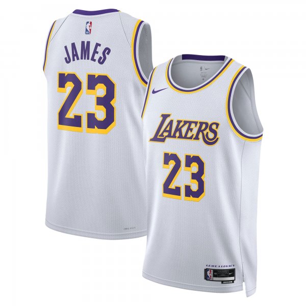 Unisex Los Angeles Lakers LeBron James Nike White Swingman Jersey - Association Edition