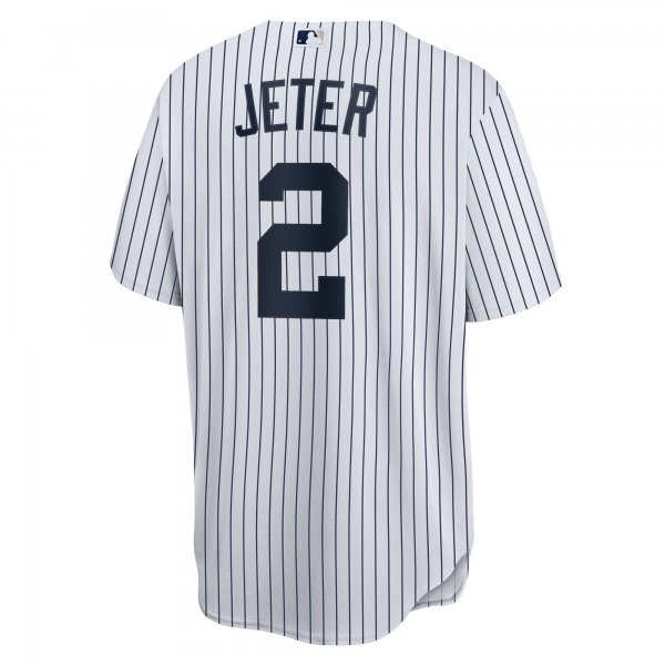 Men's New York Yankees Derek Jeter Nike White/Navy Home Replica Player Name Jersey