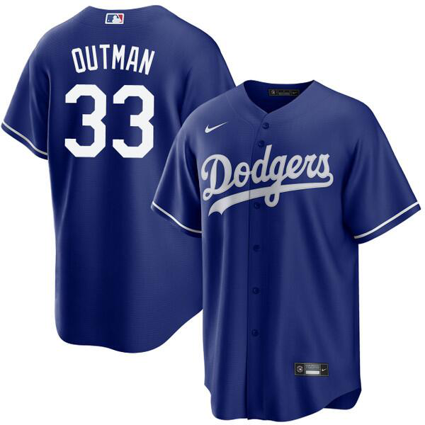 Youth Los Angeles Dodgers #33 James Outman Royal Road MLB Cool Base Jersey