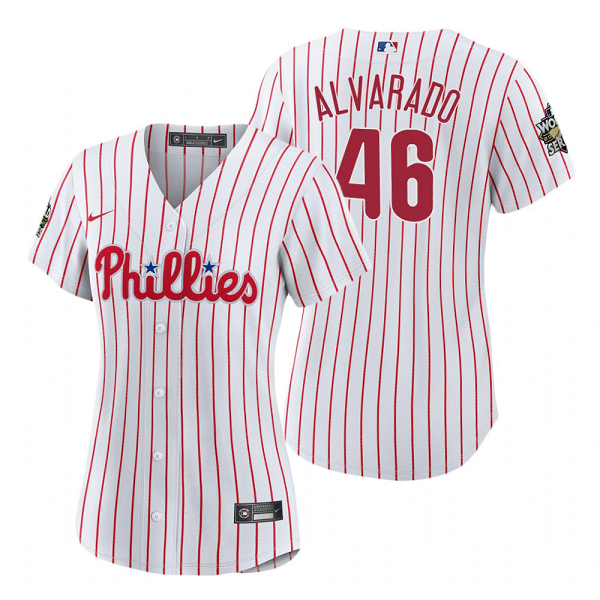 Women's Philadelphia Phillies Jose Alvarado White 2022 World Series Cool Base Jersey