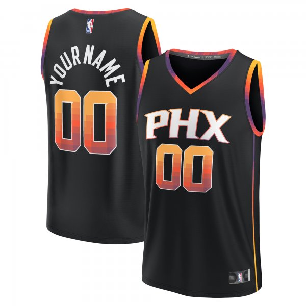 Men's Phoenix Suns  Fanatics Black  Fast Break Custom Replica Jersey - Statement Edition