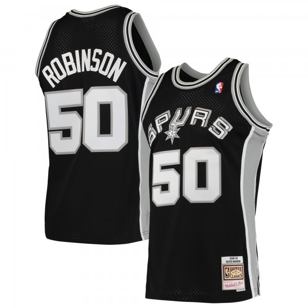 Men's San Antonio Spurs David Robinson Mitchell & Ness Black 1991/92 Hardwood Classics Swingman Jersey