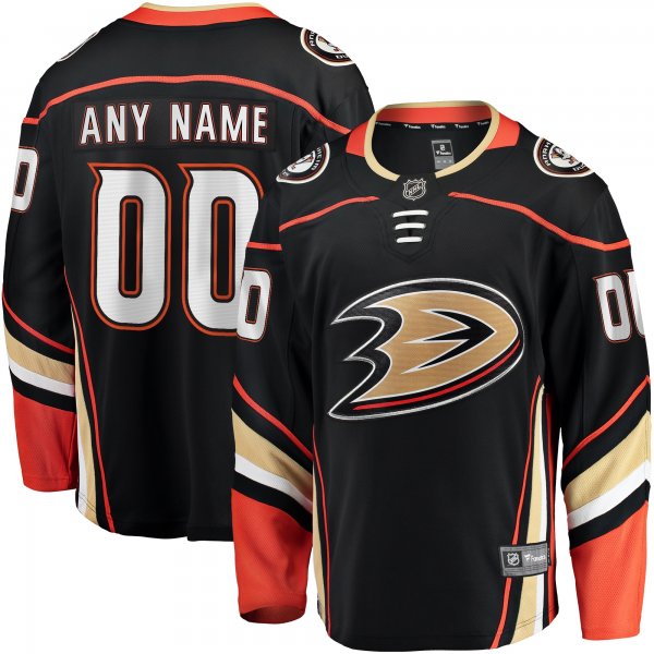 Men's Anaheim Ducks Fanatics Black Home Breakaway Custom Jersey