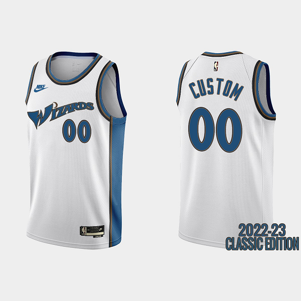 Men's Washington Wizards Custom 2022-23 Classic Edition White NBA Jersey