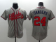 Atlanta Braves #24 Deion Sanders Grey Flexbase Collection Stitched MLB Jersey