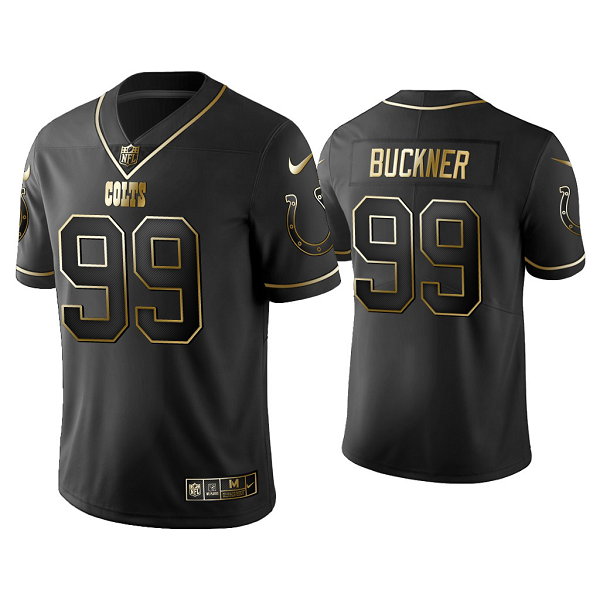 Men's Indianapolis Colts #99 DeForest Buckner Black Golden Edition Vapor Limited Jersey