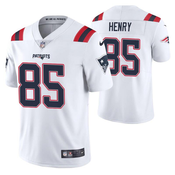 Men's New England Patriots #85 Hunter Henry Vapor Limited White Nike NFL Jersey