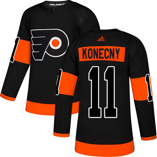 Adidas Philadelphia Flyers #11 Travis Konecny Black Alternate Stitched Youth NHL Jersey