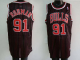 Men's Chicago Bulls #91 Dennis Rodman Stitched Black Red Strip NBA Jersey