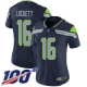 Women's Seattle Seahawks #16 Tyler Lockett Steel Blue Team ColorStitched NFL 100th Season Vapor Limited Jersey