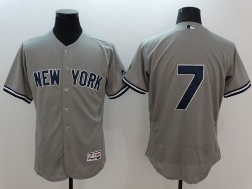 New York Yankees #7 Mickey Mantle Grey Flexbase Collection Stitched MLB Jersey