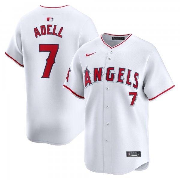 Men's Los Angeles Angels #7 Jo Adell Nike White Home Limited Player Jersey