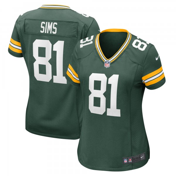 Women's Green Bay Packers Ben Sims Nike  Green Team Game Jersey