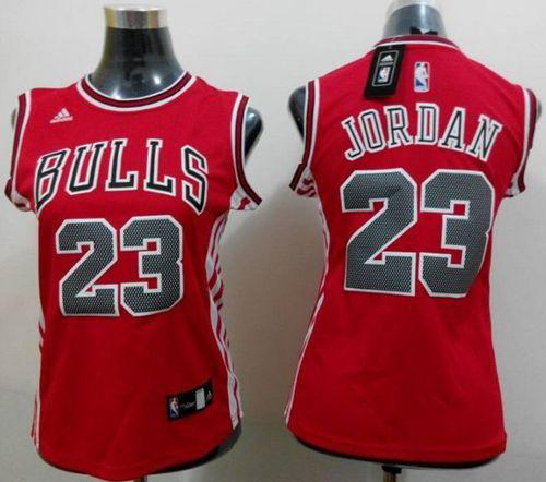 Chicago Bulls #23 Michael Jordan Red Women's Road Stitched NBA Jersey