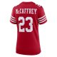 Women's San Francisco 49ers Christian McCaffrey Nike Scarlet Super Bowl LVIII Game Jersey