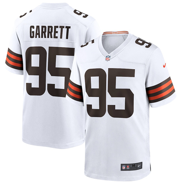 Men's Cleveland Browns #95 Myles Garrett Nike White Player Game Jersey