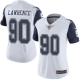 Women's Nike Dallas Cowboys #90 Demarcus Lawrence WhiteStitched NFL Limited Rush Jersey