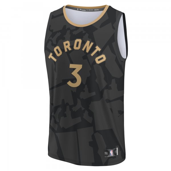 Men's Toronto Raptors OG Anunoby Fanatics Black Fastbreak Jersey - City Edition