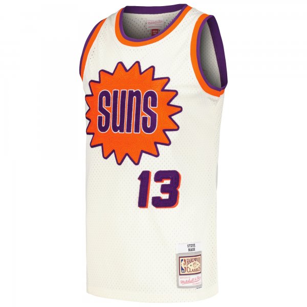 Men's Phoenix Suns Steve Nash Mitchell & Ness Cream Chainstitch Swingman Jersey