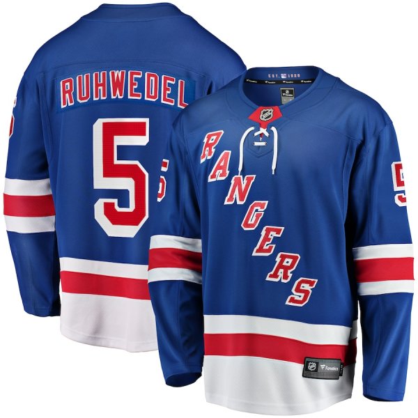 Men's New York Rangers Chad Ruhwedel Fanatics Blue Home PremierÃ¨ÂÂ½Breakaway Player Jersey