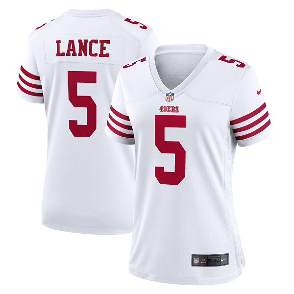 Women's San Francisco 49ers Trey Lance Nike White Player Game Jersey-(2022 New Style)