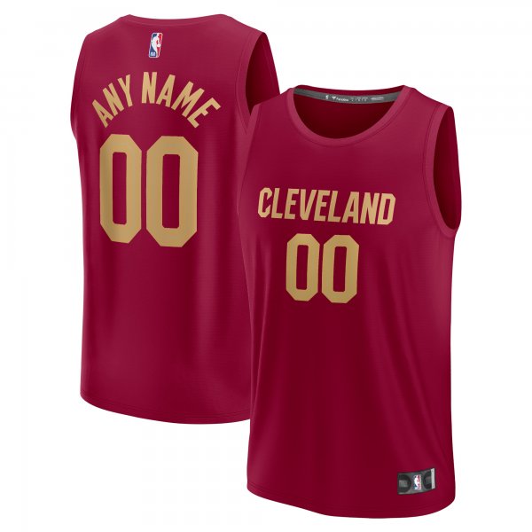 Men's Cleveland Cavaliers Fanatics Wine Fast Break Custom Jersey - Icon Edition