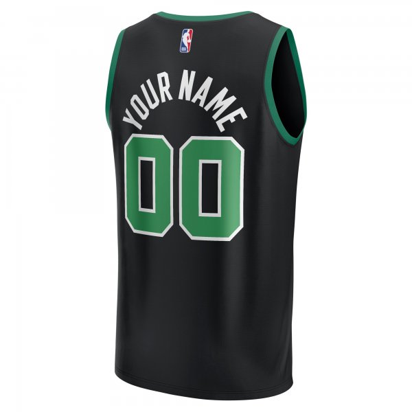 Men's Boston Celtics Fanatics Black Fast Break Replica Custom Jersey - Statement Edition