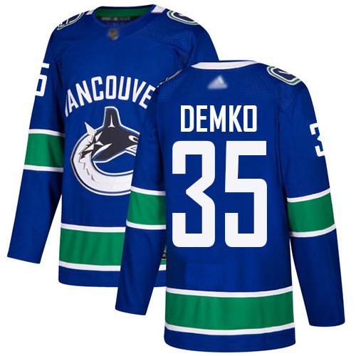 Vancouver Canucks #35 Thatcher Demko Blue Home Stitched NHL Jersey