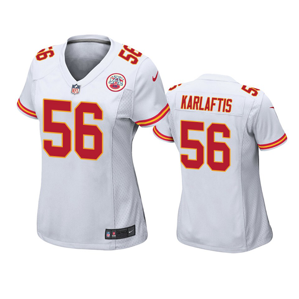 Women's Kansas City Chiefs George Karlaftis #56 White Limited Jersey