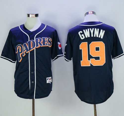 San Diego Padres #19 Tony Gwynn Navy Blue 1998 Turn Back The Clock Stitched MLB Jersey